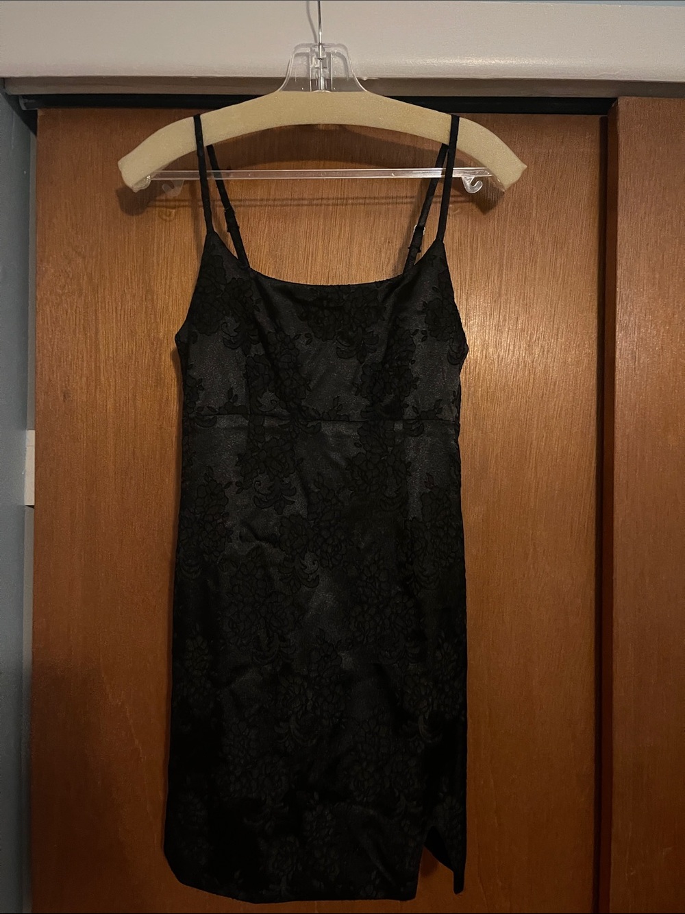 Black Lace Slip Dress - Women XS